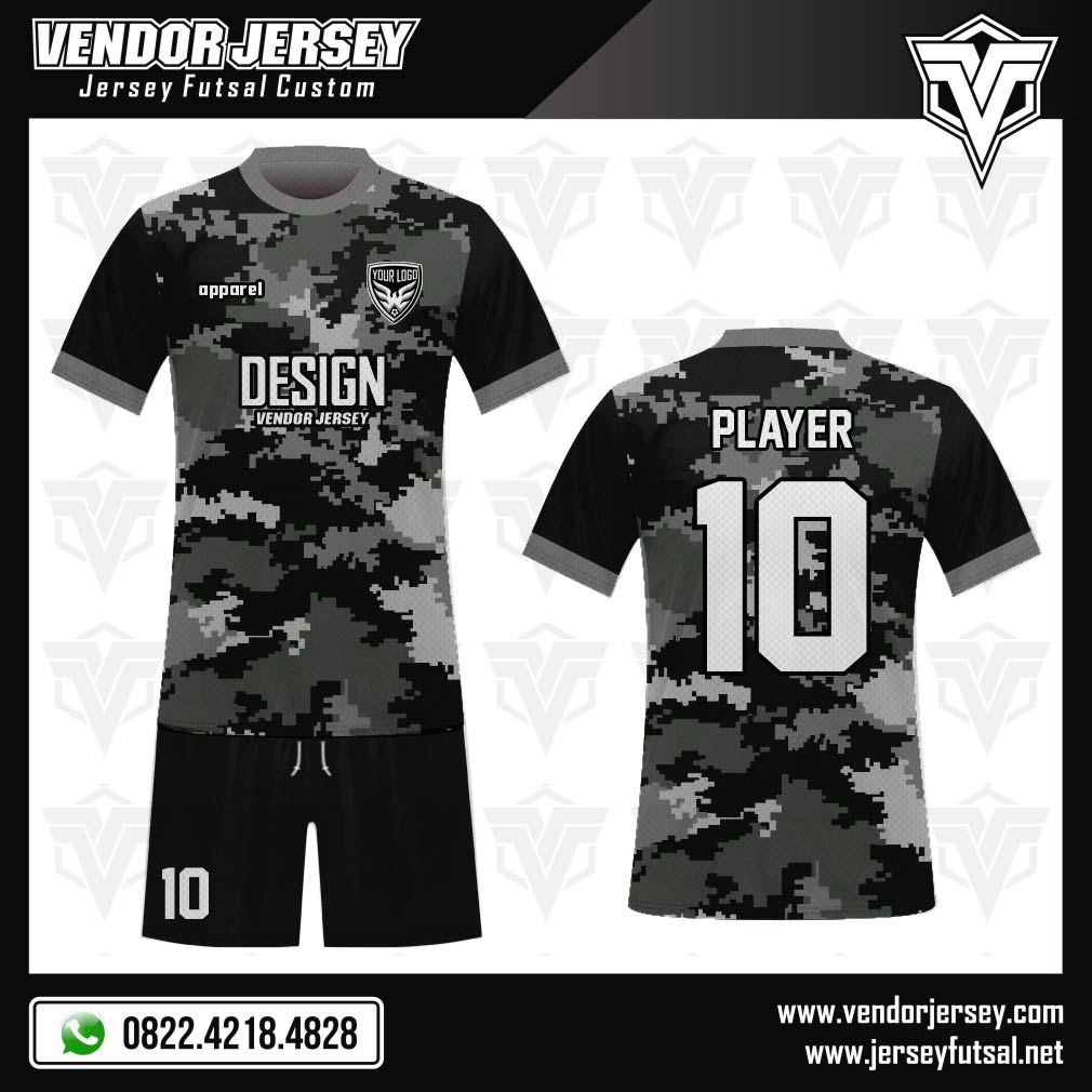 Pesan Desain Kaos Bola Futsal Code Black Army