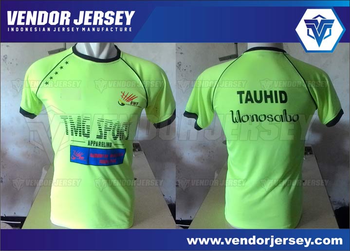 Pembuatan Jersey Kaos  Badminton  Bahan Dry Fit Vendor 