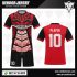 Desain Baju Bola Futsal Code Gaje Merah Hitam Tampil Berani