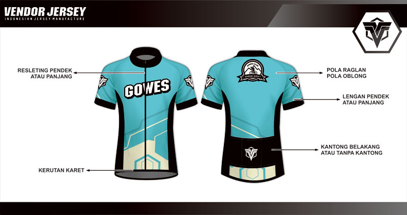 Pola desain jersey sepeda road bike / gowes / balap
